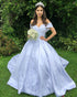 Off The Shoulder White Satin Ball Gown Wedding Dresses Lace Appliques 2019 Bridal Gowns